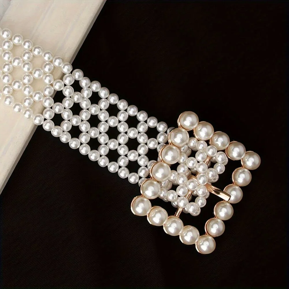 Elegant Adjustable Faux Pear Belt - Chic, Braided Waistband for Every Occasion